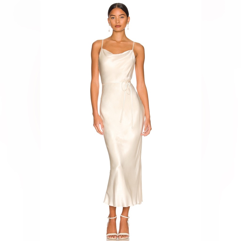 SHONA JOY La Lune Bias Cowl Midi Dress